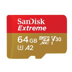 Cartão de Memória Sandisk 64gb Extreme  Grava Até 4k de Resolução